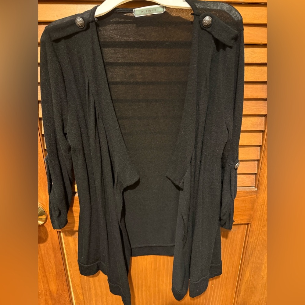 Pleione brand ‎ black open cardigan